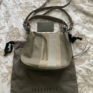 AllSaints handbag crossbody NWT zipper still wrapped comes with dust bag.